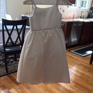 David's Bridal Cream Formal Kids Dress